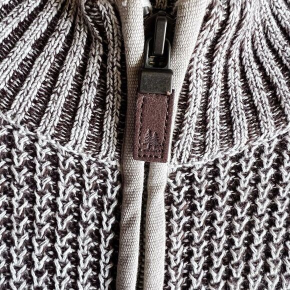 G.H bass grey sweater chunky knit men heavy 1/4 zipper mock neck size XL - Picture 3 of 10